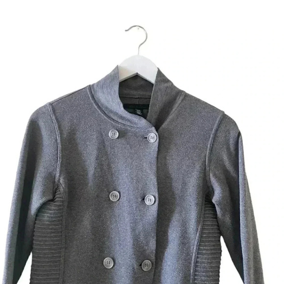Kenneth Cole Cotton  Blend Military Buttons Gray Warm Cozy Women’s Sweater SZ PM - Picture 7 of 10